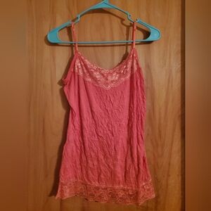 Maurices Pink Lace Trim Cami Slip